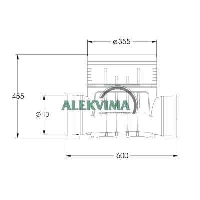 Dugnas - kinetė šulinio stovui 315 / 110 mm - tiesi